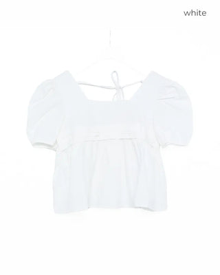 Square neck puff blouse
