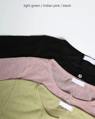 Double-breasted linen cardigan
