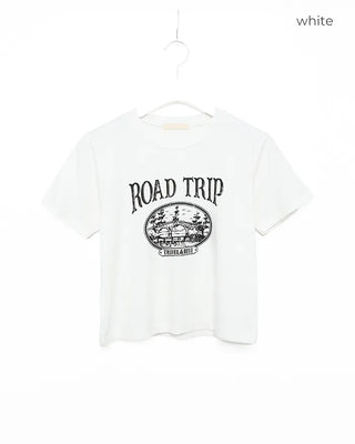 ROAD TRIP Semi-Cropped Half T-Shirt