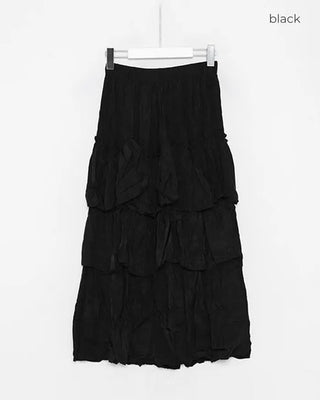 Frilled tiered long skirt