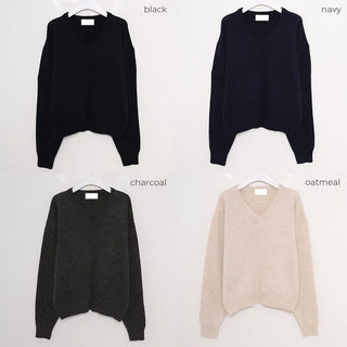Alpaca V-neck knit