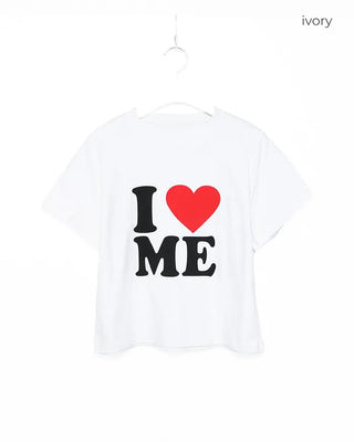 I Love Me Semi-Cropped Half T-Shirt