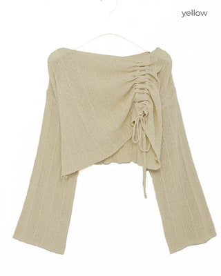 String Shirring Cropped Knit