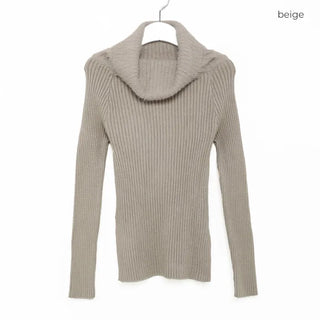 Fur off-shoulder knit