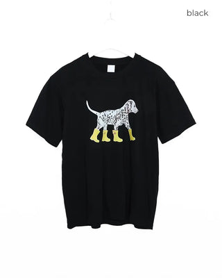 Rain boot puffy print half-sleeve T-shirt