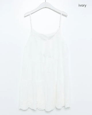 Punching Lace Ribbon Camisole Tunic