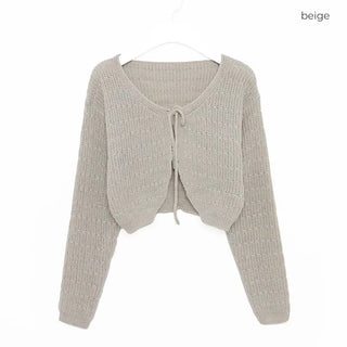 Ribbon Cropped Cardigan