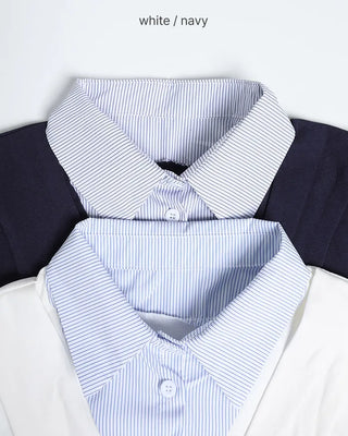 Tie-layered short-sleeved shirt