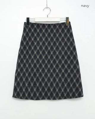 Checkered midi skirt