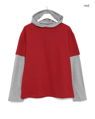 Layered Hooded Long T-Shirt