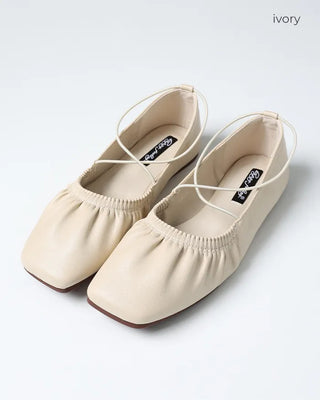 Shirring strap flat shoes