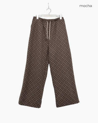 Checked wide-leg pants