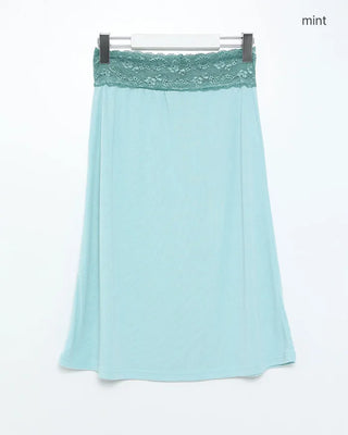 Lace waist midi skirt