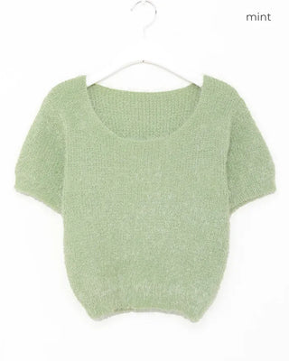Round neck boa knit