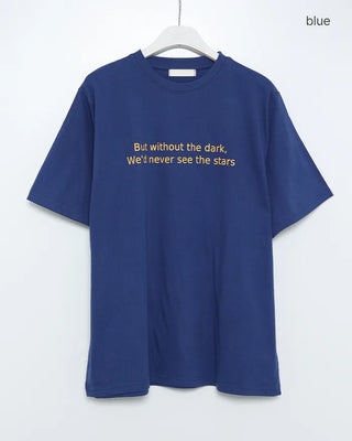 Oversized Lettering Half-Sleeve T-Shirt