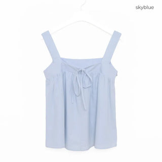 Ribbon sleeveless blouse & scrunchie set