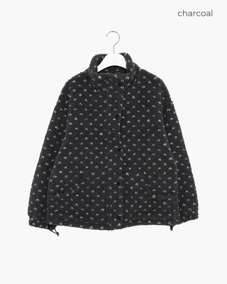 Dot fleece zip-up