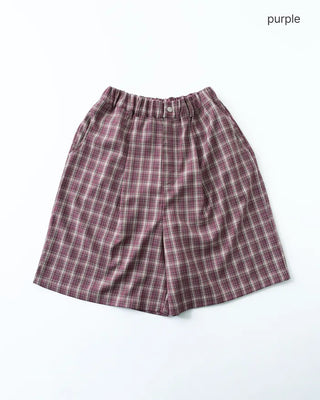 (ORIGINAL) Tartan Check Half Wide Easy Pants