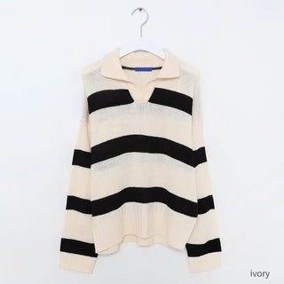 Bold striped loose-fit knit