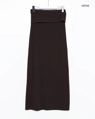 Studded Slim Maxi Skirt