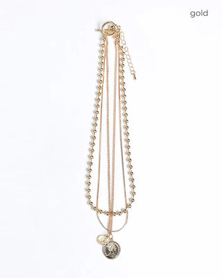 Layered buckle necklace
