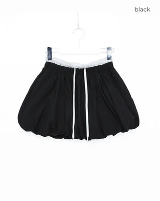 Volume Waist Two-Tone Mini Skirt