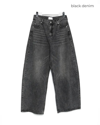 Brushed wide-leg denim