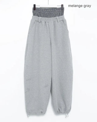 (Unisex) Check Layered Belt Loop Sweatpants
