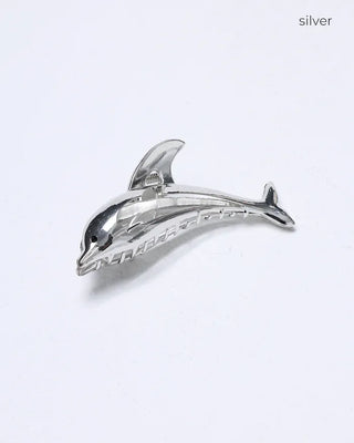 Silver dolphin hair clip