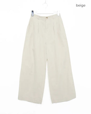 Two-pleat cotton pants