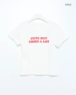 Lettering Crop T-Shirt