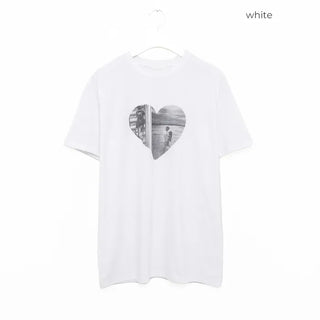 Heart print short-sleeved T-shirt