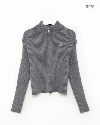 Rib knit cardigan