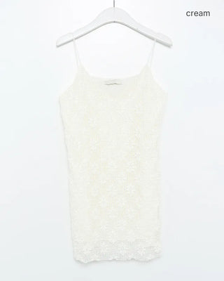Flower Crochet Camisole Mini Dress