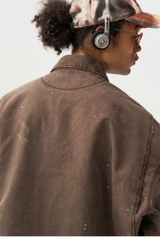 [Monterest] Washed Distressed Canvas Work Jacket