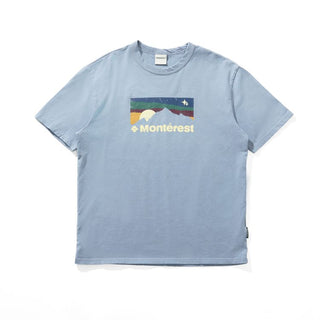 [Monterest] Washed Distressed Mountain Print T-Shirt