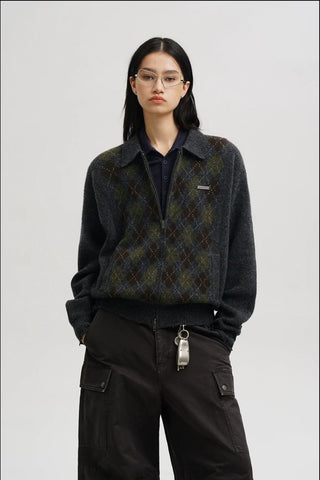 [MASONPRINCE] Argyle Cardigan/Sweater