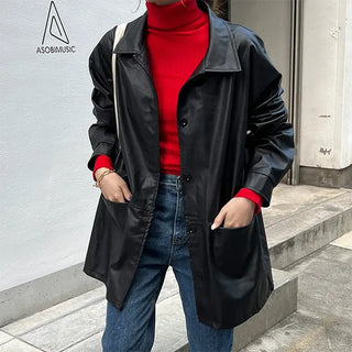 Long leather jacket