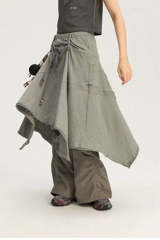 [Monterest] A-Line Patchwork Sweat Skirt