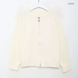 Round knit zip-up