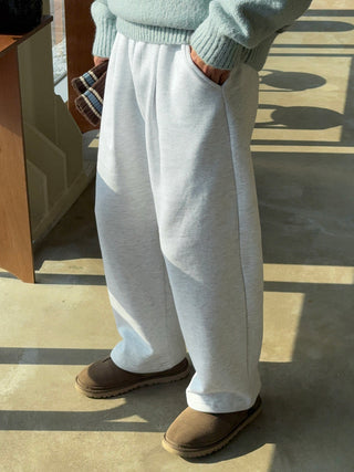 Allo One-Pleat Drawstring Fleece-Lined Training Pants