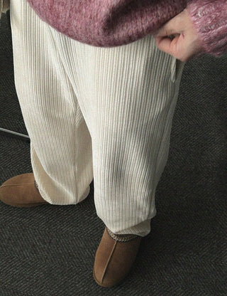 School uniform ribbed elastic waist pants (high Q)