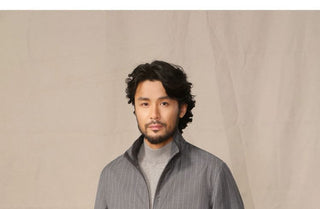 [CULTUM] Wool Blend Stand Collar Zip Jacket