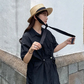 Ribbon boater hat