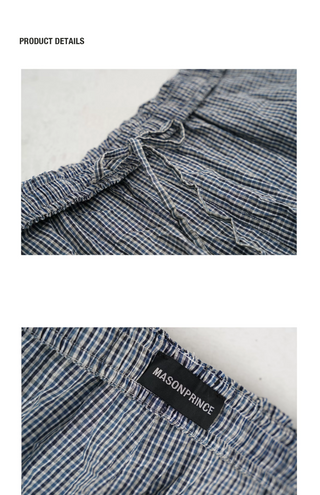 [MASONPRINCE] Cotton Wrinkled Plaid Pants