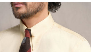 [CULTUM] 1930s Long Point Collar Cotton Shirt