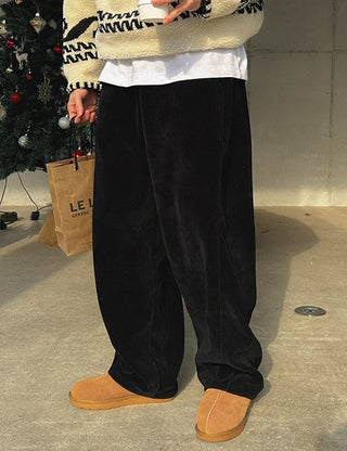 Trend-fit corduroy elastic pants (warm fabric)