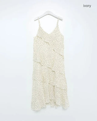 Polka Dot Tiered Camisole Long Dress