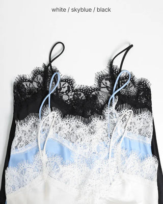 Big lace point asymmetrical camisole