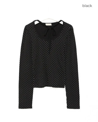 Dot Puff Slim Long T-Shirt